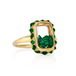 Antique Ring Petite Emerald Rings - Moritz Glik emeralds Ready to Ship diamonds