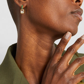 Bala Shaker Earrings Earrings - Moritz Glik emeralds diamonds