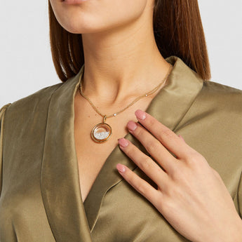 Halo 20 Shaker Necklace Necklaces - Moritz Glik Ready to Ship diamonds