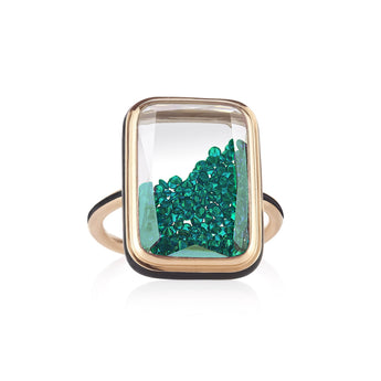 Material Enamel Ring Emerald Rings - Moritz Glik Enamel Ready to Ship emeralds
