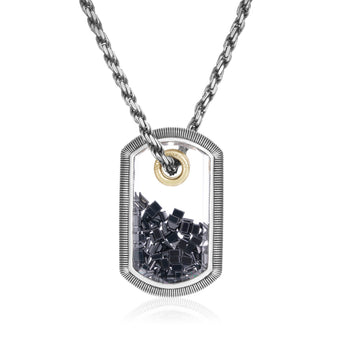 Men's Dog Tag Large Necklace - Moritz Glik black diamond