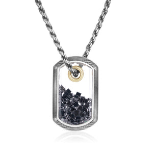 Men's Dog Tag Large Necklace - Moritz Glik black diamond