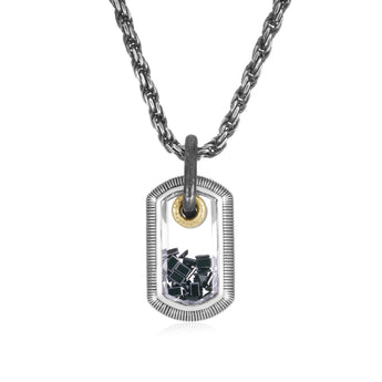 Men's Dog Tag Small Necklace - Moritz Glik black diamond