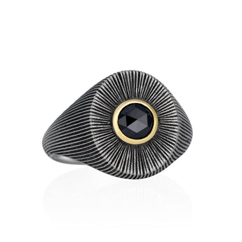 Men's Ponto Signet Ring Black Diamond Men's - Moritz Glik Men's black diamond