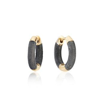 Men's Textured Hoop Earrings Men's - Moritz Glik Ready to Ship
