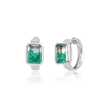 Neue Step - Cut Huggie Earrings Emerald Earrings - Moritz Glik Ready to Ship emeralds