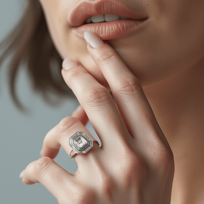 Portrait Diamond Shaker Ring Ring - Moritz Glik Ready to Ship diamonds