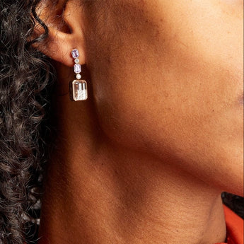 Purple Drops Shaker Earrings Earrings - Moritz Glik