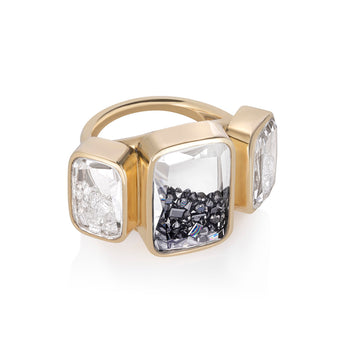 Ten Fourteen Triple Stack Ring - Moritz Glik diamonds Ready to Ship black diamond