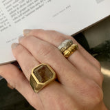 18k Gold and Rutilated Quartz Ring Rings - Moritz Glik Ready to Ship rutilated quartz Archived