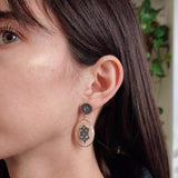 18k Gold and Sterling Earrings with Rose Cut Diamonds Earrings - Moritz Glik diamonds Ready to Ship Archived