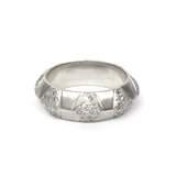 22K White Gold and Diamonds Hexagon Band Rings - Moritz Glik Ready to Ship Sale Archived