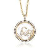 3 Initials Pave Locket Necklaces - Moritz Glik diamonds Lockets Customize Yours