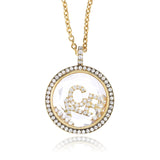 3 Initials Pave Locket Necklaces - Moritz Glik diamonds Lockets Customize Yours