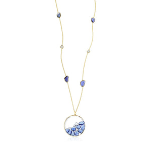 Big Blue Sapphire Pendent Necklaces - Moritz Glik Kaleidoscope Colors sapphires diamonds