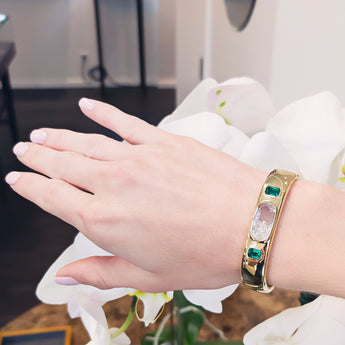 Brado Bangle Bracelets - Moritz Glik Elos emeralds diamonds