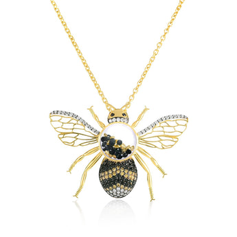 Bumble Bee Brooch and Pendant Necklaces - Moritz Glik Creatures diamonds Brooch