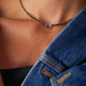 Corda Shaker Choker Necklaces - Moritz Glik diamonds Heart Apura