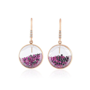 Core 15 Ruby and Black Diamond Earrings Earrings - Moritz Glik diamonds rubies Core