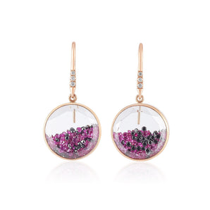 Core 15 Ruby and Black Diamond Earrings Earrings - Moritz Glik diamonds rubies Core