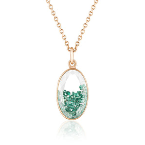 Core Oval Emerald Pendant Necklaces - Moritz Glik emeralds Kaleidoscope Colors Core