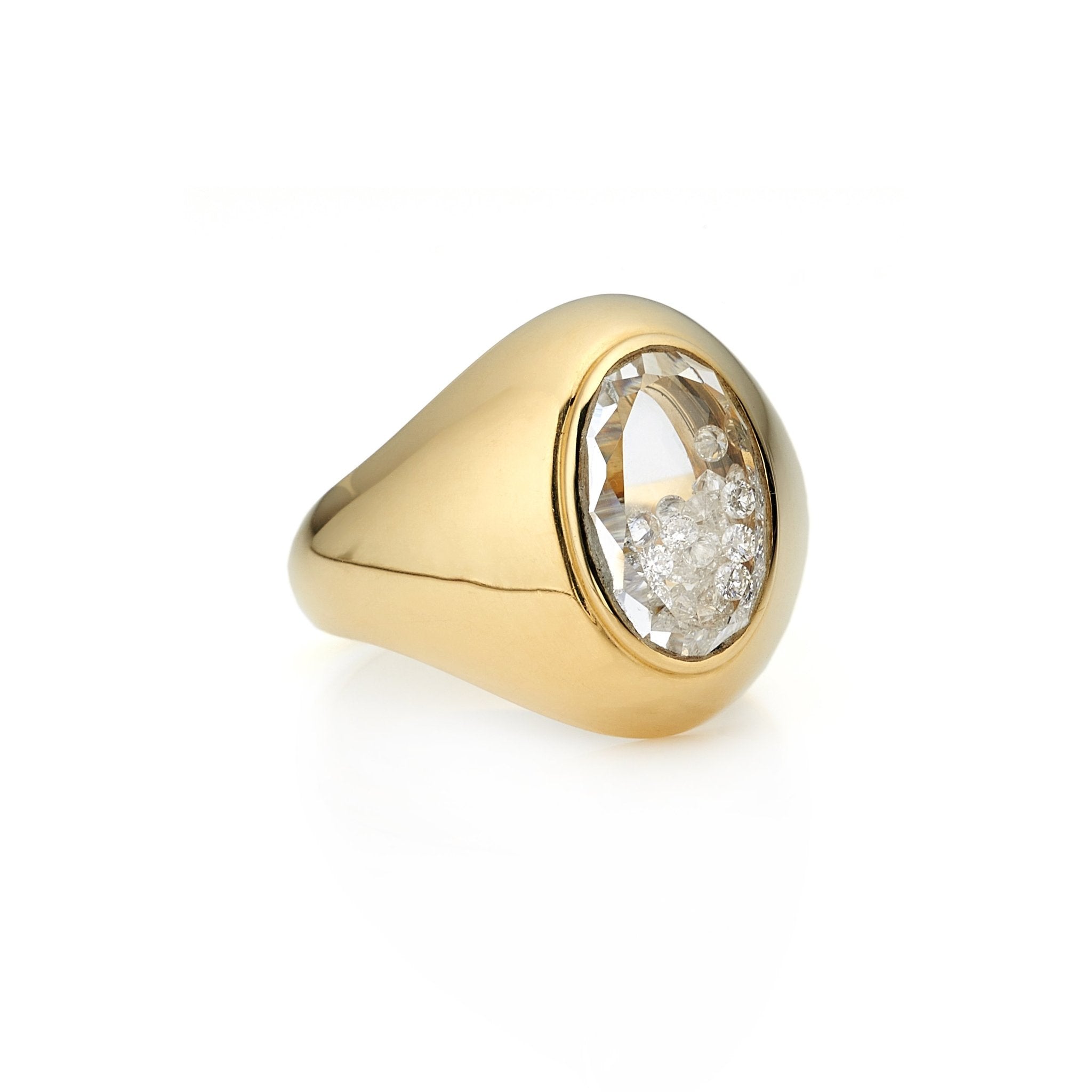 Gold and diamond signet ring Clearance