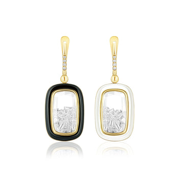 Double-Sided Enamel Earrings Earrings - Moritz Glik Enamel Muda diamonds