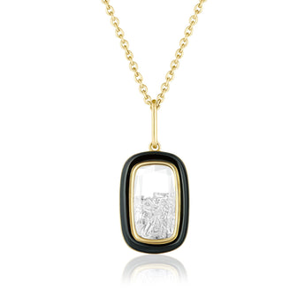 Janela Enamel Pendant Necklaces - Moritz Glik Enamel fall edit diamonds