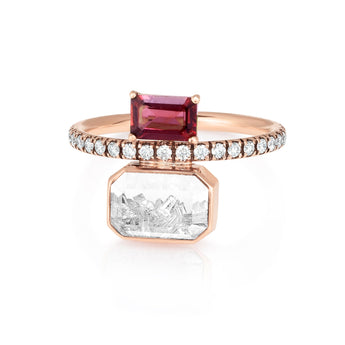 Emerald Cut Ruby Ring Ring - Moritz Glik Ready to Ship Ruby Core
