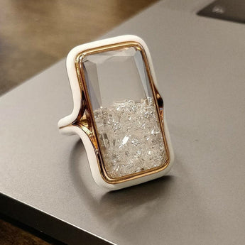 Enamel Cocktail Ring Diamond Rings - Moritz Glik Enamel rings diamonds