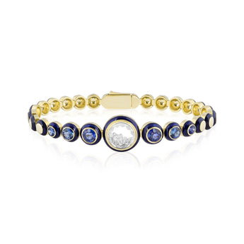 Enamel Tennis Bracelet Blue Bracelets - Moritz Glik Enamel fall edit diamonds