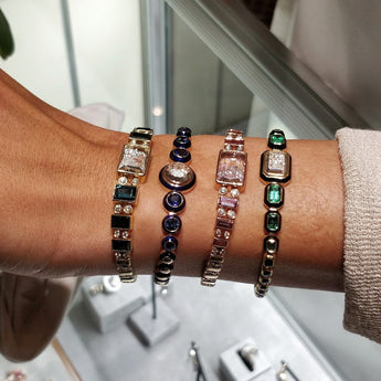 Enamel Tennis Bracelet Emerald Bracelets - Moritz Glik emeralds Enamel diamonds