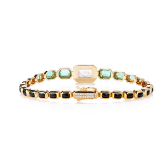 Enamel Tennis Bracelet Emerald Bracelets - Moritz Glik emeralds Enamel diamonds