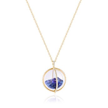 Globe 22 Blue Necklace Necklaces - Moritz Glik fall edit sapphires Core