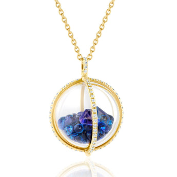 Globe 22 Blue Necklace Necklaces - Moritz Glik fall edit sapphires Core