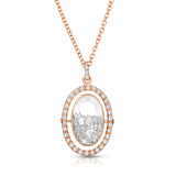 Halo Oval Shaker Necklace Necklaces - Moritz Glik diamonds Core