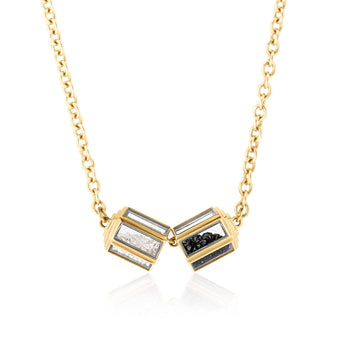 Hex Necklace Black & White Necklace - Moritz Glik diamonds black diamond
