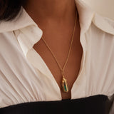 Janela Emerald Pendant Necklace - Moritz Glik gender neutral janela emeralds