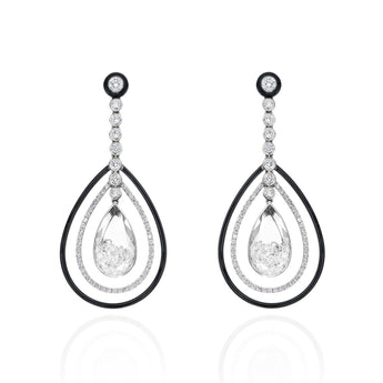 Layered Drops Earrings Earrings - Moritz Glik diamonds Enamel Apura