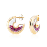 Letra 18 Earrings Black & Ruby Earrings - Moritz Glik Hoops Roda black diamond