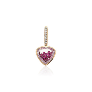 Naipe Ruby Charm Necklaces - Moritz Glik Heart Ready to Ship Charm