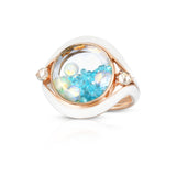 Paraiba Evil Eye Shaker Ring Rings - Moritz Glik Paraiba Paraibas Enamel