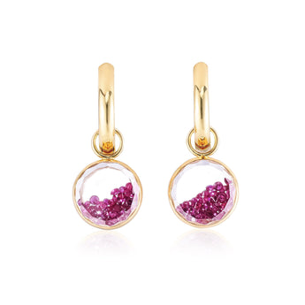 Ruby Shaker Huggies Earrings - Moritz Glik Hoops Kaleidoscope Colors Core