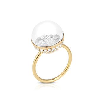 Snow Globe Shaker Ring Rings - Moritz Glik Core diamonds Alternative Bridal