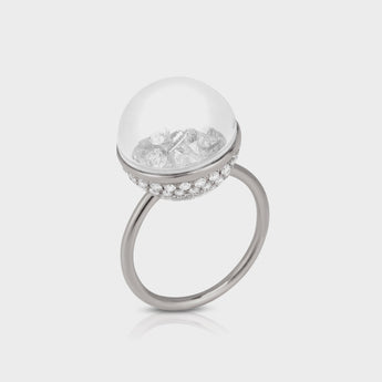 Snow Globe Shaker Ring Rings - Moritz Glik Ready to Ship diamonds