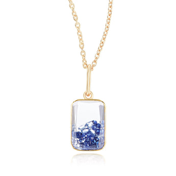 Ten Fourteen Petite Pendant Blue Necklace - Moritz Glik sapphires Core