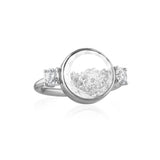 Three Stone Shaker Ring Round Rings - Moritz Glik Core diamonds Alternative Bridal