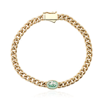 Unidinho Emerald Bracelet Bracelets - Moritz Glik Curb Chain emeralds Apura