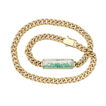 Unido Double Wrap Bracelet Bracelets - Moritz Glik Curb Chain emeralds Apura