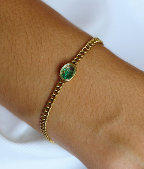 Unidinho Oval Bracelet Petite Emerald